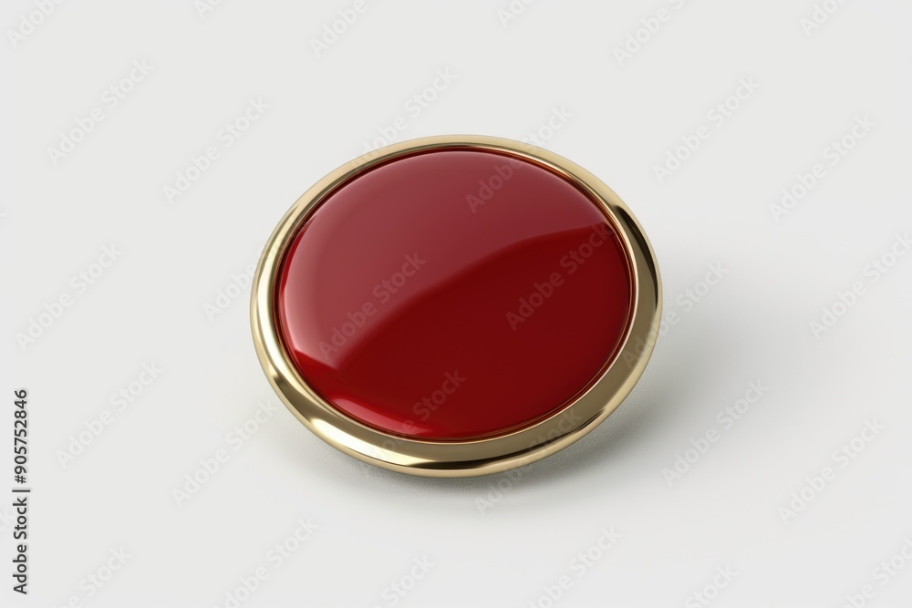 Leinwandbilder a close-up view of a bright red button on a clean white surface