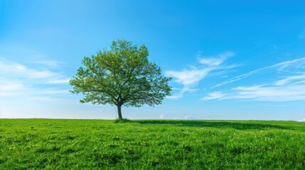 Lone Tree in a Green Field