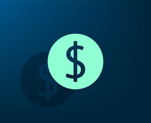 Obraz premium Vector illustration with shadow on blue background with gradient