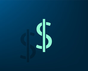 Obraz premium Vector illustration with shadow on blue background with gradient