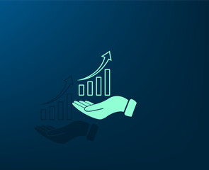 Obraz premium Vector illustration with shadow on blue background with gradient