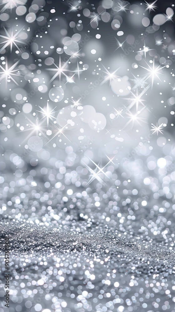 Poster elegant silver shining christmas background featuring sparkling lights and soft bokeh effects for fe