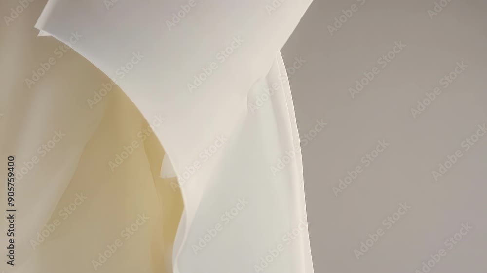 Poster soft and delicate fabrics gracefully cascading in slow motion capturing the feeling of weightlessnes