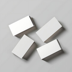 "Realistic Floating Business Branding Cards Mockup with Shadows on Light Grey Background"