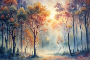 A misty autumn morning in the enchanted forest