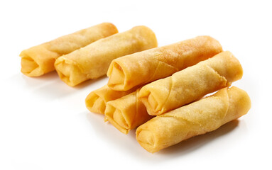 fried springrolls isolated on white