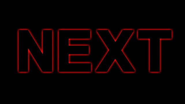 video animation bright and electric red text of the next word, on a transparent background with alpha channel set to zero
