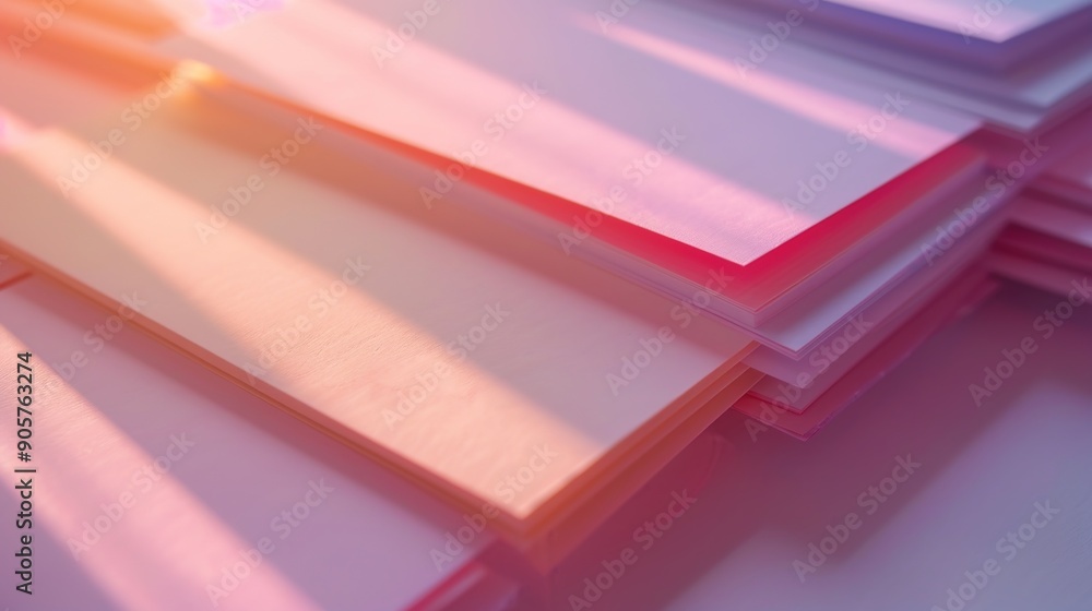 Poster macro shot of detailed educational flashcards on white background with soft lighting and copy space 