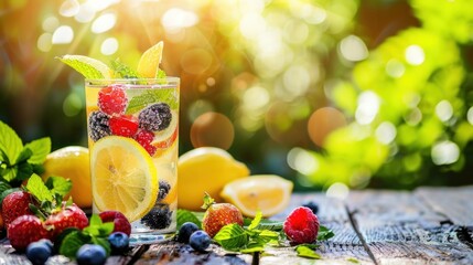 Refreshing Summer Drink with Fresh Fruits
