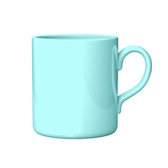 Blue coffee or tea mug. Png clipart isolated on transparent background