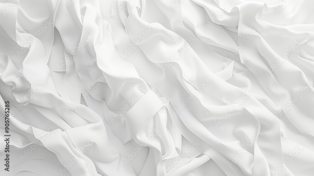 Poster a close-up shot of a white cloth against a dark black background, suitable for use in product photog