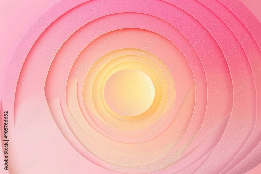 Poster A pink and white lighthouse with a shining light at the end, ideal for use in illustrations about coastal safety or nautical themes