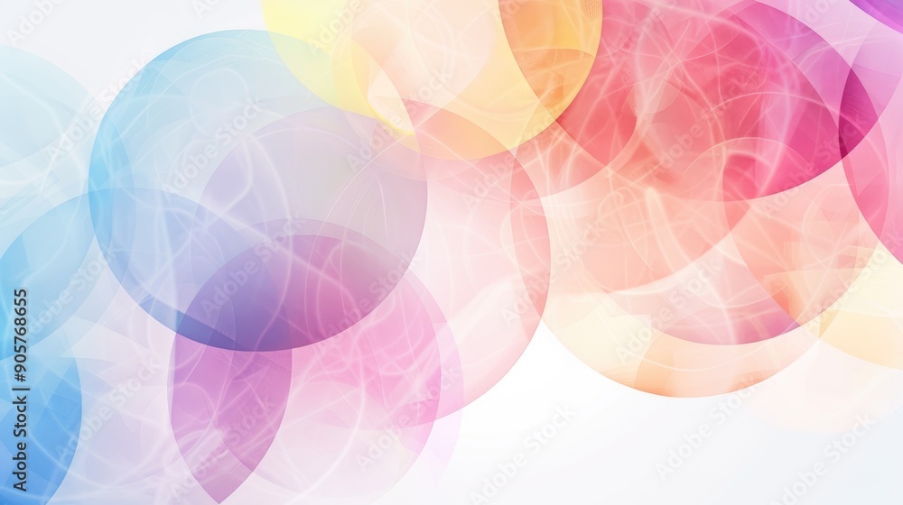Poster multicolored retro design with blurred circle gradient on white background