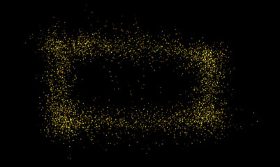 Obraz premium Lots of transparent bright festive golden lights. Golden sand, chaotically scattered.