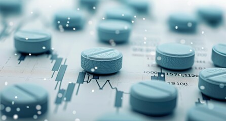 Blue Tablets on Financial Data Chart With Graphs and Statistics