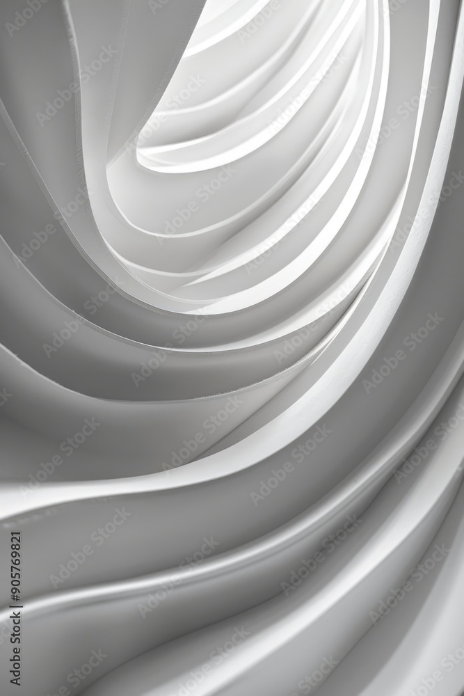Poster a close-up shot of a unique spiral design in black and white