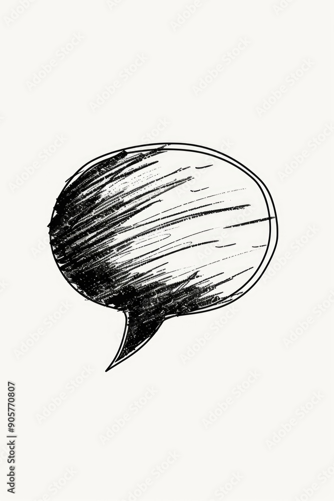 Aufkleber a simple illustration of a speech bubble in black and white, ideal for use in presentations, article