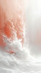  Elegant, emotional abstract art blending white and peach tones in a delicate pattern.

