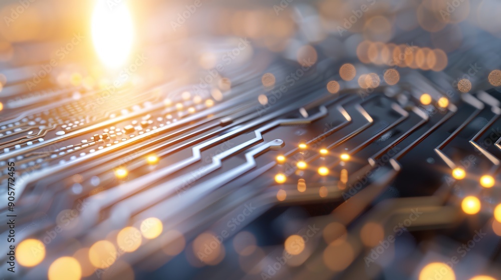 Poster intricate circuit boards - high-tech gadget macro photography on white background with soft natural 