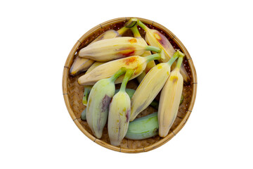 Fresh banana fruit, Silver bluggoe or Musa ABB group banana
