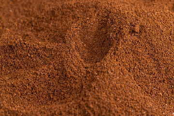 natural ground and roasted coffee for making a drink