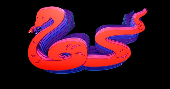 Layered wooden snake looped background in red, purple and black colors