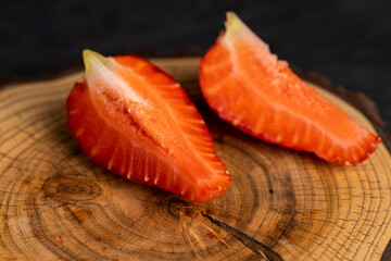 clean washed ripe red strawberries during cooking