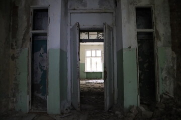 ruins inside a building after the war