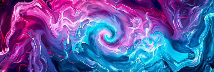 Trippy Abstract Background with Swirling Neon Waves