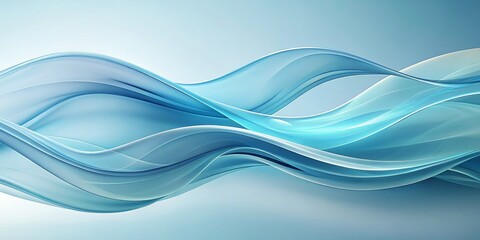 Fototapeta premium Abstract Blue Wave Background, Digital Art, Abstract, Blue, Waves