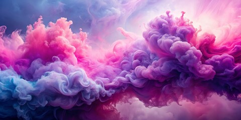 Obraz premium Abstract Swirling Purple and Pink Ink Clouds, Color Explosion, Abstract Background, Dreamy, Ethereal, Smoke , ink