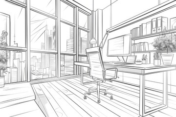 A simple office space with a desk and chair