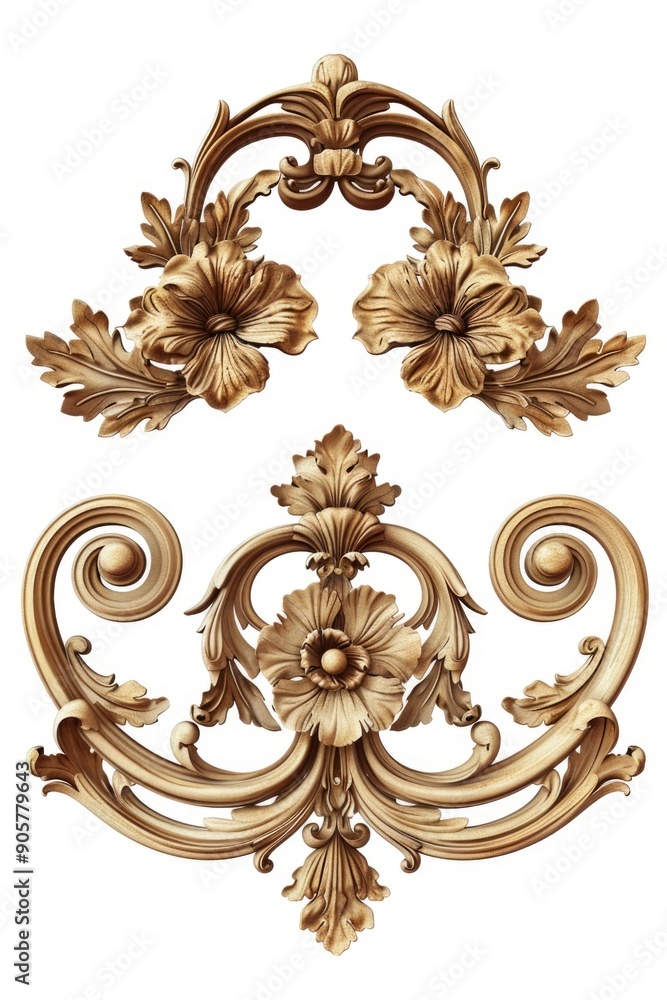 Poster decorative elements on a clean white surface, versatile for various uses