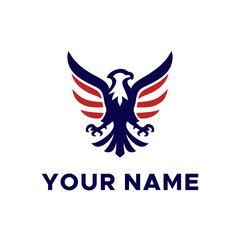 logo combination of eagle head with United States flag
