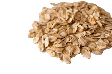 pile of oatmeal isolated on white background
