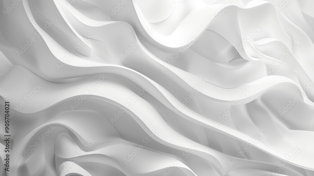 Poster a clean and minimalist white background with wavy lines, ideal for creative projects