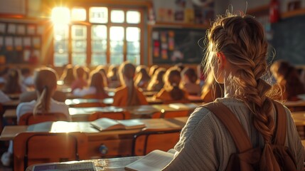 Pupils reading books at the school lessons