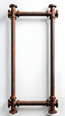 Rusty OldIiron Pipe Frame Copy Space Area