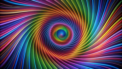 Fototapeta premium Rainbow Swirl A Digital Composition of Curving Lines, Abstract Art, Color, Pattern, Design