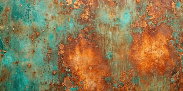 Rustic Metal Texture Teal and Orange Patina, Abstract, Grunge, Background , texture, rust, metal