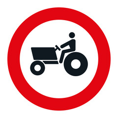 PROHIBITORI SIGN, R-111 - Denied entry to Agricultural motorised vehicles - SVG