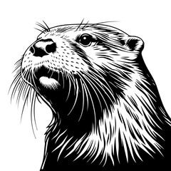 Otter Vector Illustration in Black