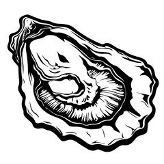 Oyster Black Vector Illustration with Pearl
