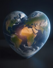 Fototapeta premium Heart-shaped globe.