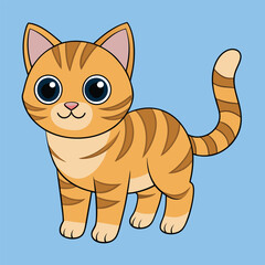  Vector Line Art of a Cute American Bobtail Cat Illustration, Logo Icon, and Funny Cartoon Clipart