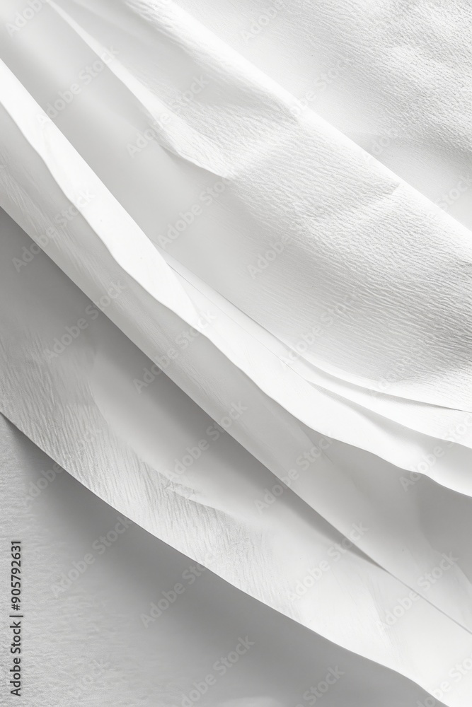 Poster a close-up view of a sheet of white fabric, suitable for use in textile design or product photograph