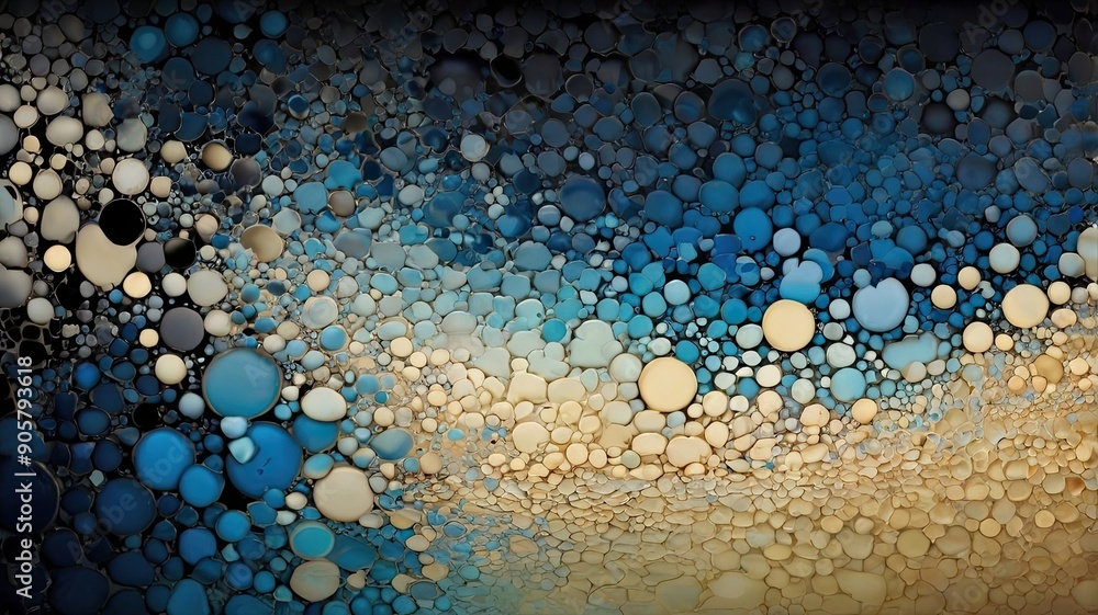 Poster dynamic fusion of black, blue, and cream hues creating a mesmerizing background atmosphere