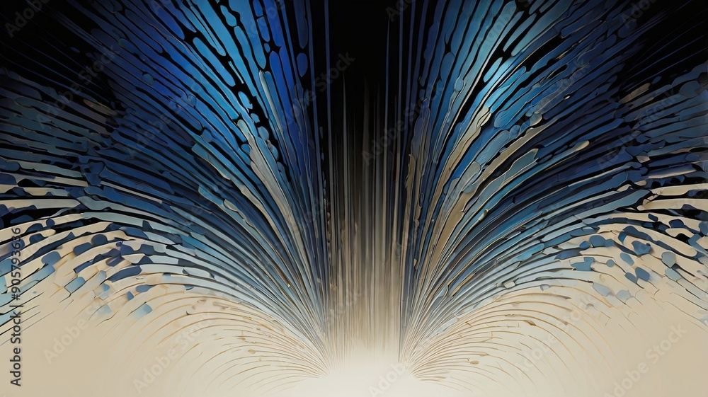 Poster dynamic fusion of black, blue, and cream hues creating vibrant energy flow in a mesmerizing backgrou
