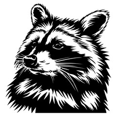 Raccoon Black Vector Illustration