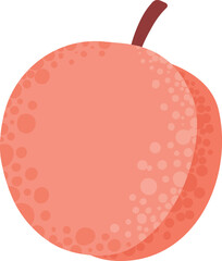 Doodle fruit. Natural tropical peach fruit, doodle vitamin food. Vegan kitchen hand drawn, organic fruits or vegetarian food. Vector isolated icon illustration